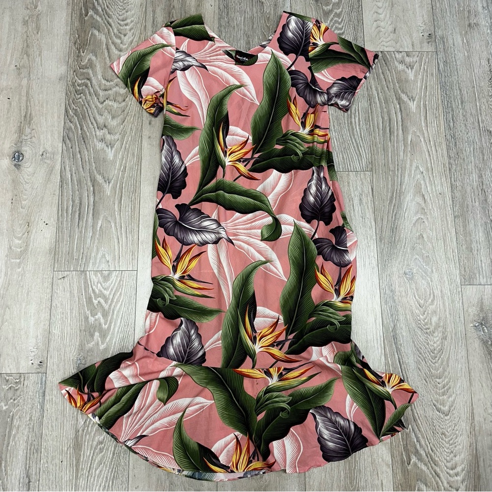 Island Aloha Wear pink floral maxi dress